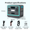 Solar Generator Portable Power Station;  2048Wh LiFePO4 Battery Backup;  1.8H Fast Charging;  2400W AC Outlets(4800W Peak);  25A RV Output
