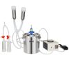 VEVOR Goat Milking Machine, 6 L 304 Stainless Steel Bucket, Electric Automatic Pulsation Vacuum Milker, Portable Milker with Food-grade Silicone Cups
