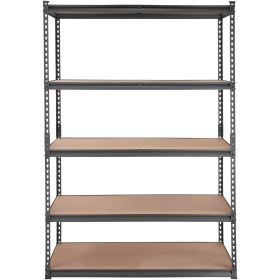 VEVOR Storage Shelving Unit, 5-Tier Adjustable, 2000 lbs Capacity, Heavy Duty Garage Shelves Metal Organizer Utility Rack, Black, 48" L x 24" W x 72"