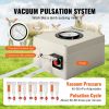 VEVOR Goat Milking Machine, 12 L 304 Stainless Steel Bucket, Electric Automatic Pulsation Vacuum Milker, Portable Milker with Food-grade Silicone Cups