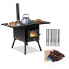 77.5*41*49cm black iron panel camping stove with chimney N001