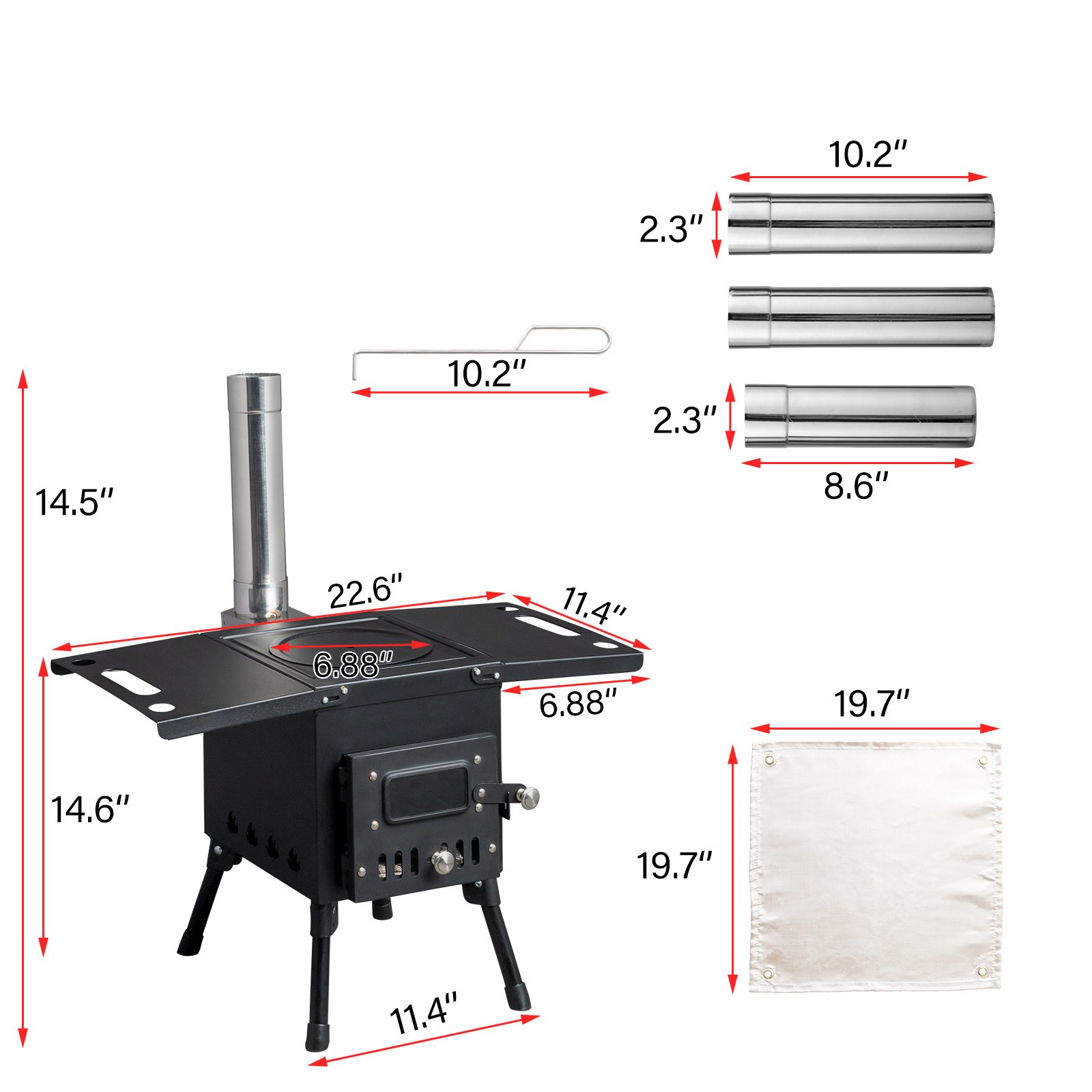 thumbnail image 2 of Rothco Pocket Camp Stove – Solid Fuel, Portable, Steel – 5x5x1 Inches, Model 640 2 of 5