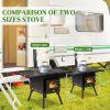 77.5*41*49cm black iron panel camping stove with chimney N001