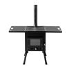 77.5*41*49cm black iron panel camping stove with chimney N001