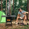77.5*41*49cm black iron panel camping stove with chimney N001