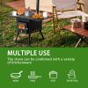 77.5*41*49cm black iron panel camping stove with chimney N001