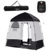 Outsunny Shower Tent, Pop Up Privacy Shelter for Camping, Dressing Changing Room, Portable Instant Outdoor Shower Tent Enclosure w/ 2 Rooms, Shower Ba
