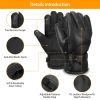 Unisex Electric Heated Gloves USB Plug Touchscreen Thermal Leather Windproof Winter Hand Warmer
