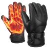Unisex Electric Heated Gloves USB Plug Touchscreen Thermal Leather Windproof Winter Hand Warmer