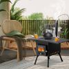 77.5*41*49cm black iron panel camping stove with chimney N001