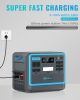 Solar Generator Portable Power Station;  2048Wh LiFePO4 Battery Backup;  1.8H Fast Charging;  2400W AC Outlets(4800W Peak);  25A RV Output