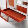 2-Story Wooden Rabbit Hutch Bunny Cage;  Chicken Coop;  Pet House for Small Animals;  Orange + White