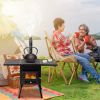 77.5*41*49cm black iron panel camping stove with chimney N001
