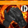 Unisex Electric Heated Gloves USB Plug Touchscreen Thermal Leather Windproof Winter Hand Warmer