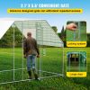 VEVOR Large Metal Chicken Coop with Run, Walkin Chicken Run for Yard with Waterproof Cover, Outdoor Poultry Cage Hen House, 6.5x9.8x6.5ft Large Space