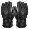 Unisex Electric Heated Gloves USB Plug Touchscreen Thermal Leather Windproof Winter Hand Warmer