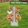 2-in-1 Galvanized Steel Wall Mount Hay and Grain Feeder with Adjustable Distance