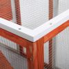 2-Story Wooden Rabbit Hutch Bunny Cage;  Chicken Coop;  Pet House for Small Animals;  Orange + White