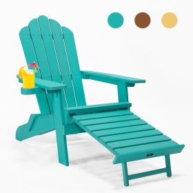 TALE Folding Adirondack Chair With Pullout Ottoman & Cup Holder, (Option: AC02G)