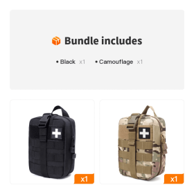 Outdoor Tactical Medical Waist Bag (Color: Black+Camouflage)