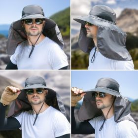 Wide Brim Sun Screen Fisherman's Hat With Neck Flap; Adjustable Waterproof Quick-drying Outdoor Hiking Fishing Cap For Men Women (Color: Khaki, Size: 58-60cm/22.83-23.62in)