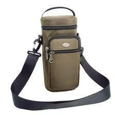 Tactical Molle Water Bottle Pouch Military Drawstring Holder with Mesh Water Bottle Carrier (Color: Brown)