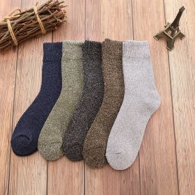 5 Pairs Thick Wool Socks for Men Thermal Size 38-45 (Color: Random, Size: EUR 38-45(US 6-11))