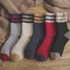 5 Pairs Wool Winter Socks for Women with Striped Dotted Yarn, Christmas Socks