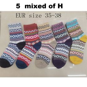 5 Pairs Thick Winter Warm Wool Socks - Mens (Color: 5 mixed H, Size: EUR size38-45)