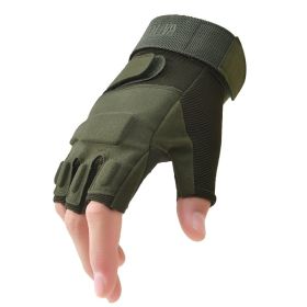 Outdoor Tactical Half Finger Unisex Gloves (Gloves Size: S, Color: Army Green)