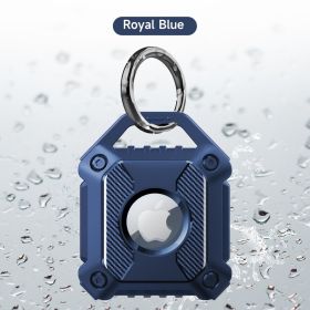 Waterproof Airtag Keychain Holder Case; Screw Full Cover Compatible For Apple Air Tag Tracker Key Ring Anti-Scratch Anti-Lost Cover (Color: Dark Blue)