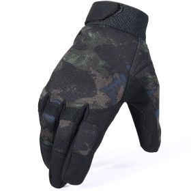 Tactical Camo Gloves Military - Men's Full Finger (Color: A9 Camoblack, Size: S)