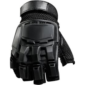 Military Tactical Shooting Gloves Men's Anti-Slip Half / Full Finger Gloves (Color: Half Finger Black, Size: M)