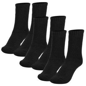 3 Pairs Mens Thick Wool Thermal Winter Socks Soft Cozy Heat-Trapping Moisture Wicking (Color: Black)