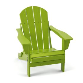 Folding Adirondack Chair,  All-Weather Proof (Color: Lemon Green)
