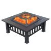 Durable Outdoor Wood Burning Fire Pit Table with Accessories