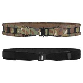 Tactical Belt - 1.75'' MOLLE Battle Belt w/ Quick Release Buckle, Low Profile Laser-Cut Battle Belt for Range (Color: Cp Camo, Size: L)