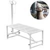 VEVOR Livestock Stand 51x23 inches, Trimming Stand with Straight Head Piece, Goat Trimming Stand Metal Frame Sheep Shearing Stand Livestock Trimming S