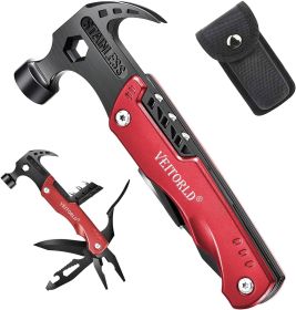 Survival Hammer Multitool (Color: Red)
