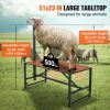 VEVOR Goat & Sheep Stand, 51x23 inch Livestock Stand, Metal Livestock Milking and Shearing Stand 21" to 33" Adjustable Height, with Headpiece and Nose