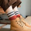 5 Pairs Wool Winter Socks for Women with Striped Dotted Yarn, Christmas Socks