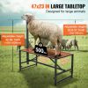 VEVOR Goat & Sheep Stand, 47x23 inch Livestock Stand, Metal Livestock Milking and Shearing Stand 21" to 33" Adjustable Height, with Headpiece and Nose