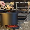Outsunny 2-in-1 Smokeless Fire Pit, BBQ Grill, 25"  with Cooking Grate, Ash Tray & Poker
