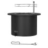 Outsunny 2-in-1 Smokeless Fire Pit, BBQ Grill, 25"  with Cooking Grate, Ash Tray & Poker