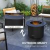 Outsunny 2-in-1 Smokeless Fire Pit, BBQ Grill, 25"  with Cooking Grate, Ash Tray & Poker