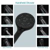 4.7in. Wall Mount Dual Round Multi Function ABS Rainfall Shower Head With 8-mode Handheld Spray Set