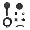 4.7in. Wall Mount Dual Round Multi Function ABS Rainfall Shower Head With 8-mode Handheld Spray Set
