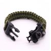 Outdoor Paracord Survival Parachute Cord Bracelet w/Compass
