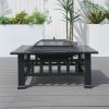 Durable Outdoor Wood Burning Fire Pit Table with Accessories