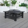 Durable Outdoor Wood Burning Fire Pit Table with Accessories